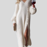 Bianca – Strikket Midikjole med Sideslids