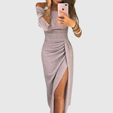 Isabelle | Elegant halterneck maxikjole med smuk, flydende pasform