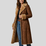 Isabella – Lang Vintagefrakke Med Kunstpels