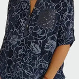 Johanne | Blå blomsterbluse