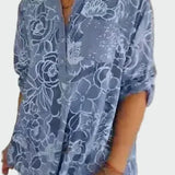 Johanne | Blå blomsterbluse