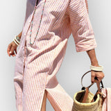 Luna | Stribet skjortekjole