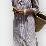 Luna | Stribet skjortekjole