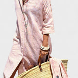 Luna | Stribet skjortekjole