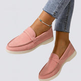 Dame loafers i ruskind