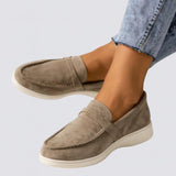Dame loafers i ruskind
