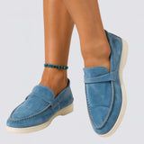 Dame loafers i ruskind