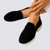 Dame loafers i ruskind