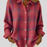 Giulia – Chic Cardigan med Ternet Mønster, Blød og Moderne