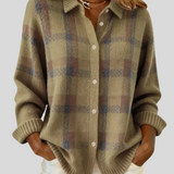 Giulia – Chic Cardigan med Ternet Mønster, Blød og Moderne