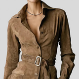 Mirna – Midi-kjole I Ruskind